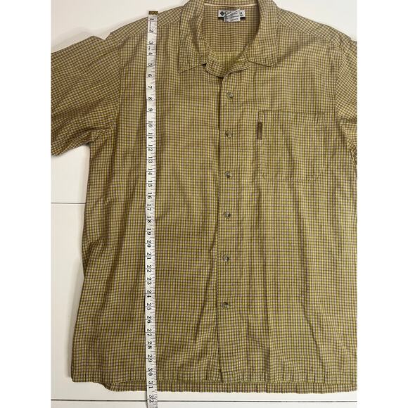 Columbia Men’s XXL Short Sleeve Shirt Yellow Plaid Cotton Casual Button Down 2XL - Picture 10 of 12